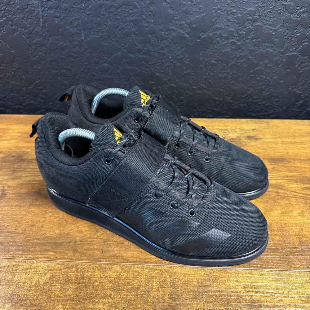 Adidas Powerlift 4 GZ2864 Black Gold Canvas Weightlifting Shoes Mens Size 9
